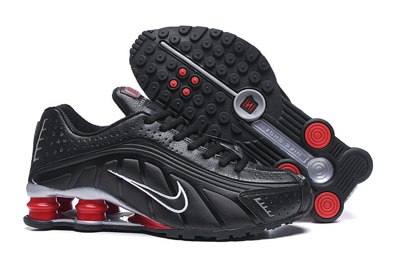 New Nike Shox R4 Black Red Silver Trainer - Click Image to Close